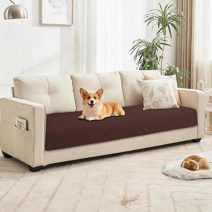 Waterproof Couch Covers for Pets, Waterproof Dog Bed Cover, Anti-Slip Soft Dog Blankets, Couch Cover for Dogs Washable, Pet Blanket for Puppy Large Dogs Cat (68x82 Inch, Coffee)