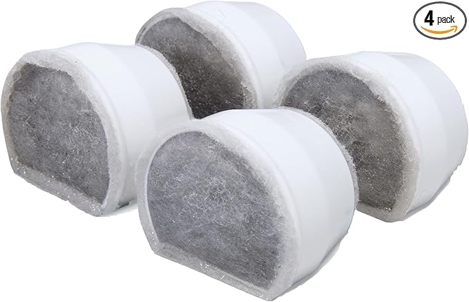 PetSafe Drinkwell Replacement Carbon Filters, Dog and Cat Ceramic Water Fountain Filters, 4-Pack