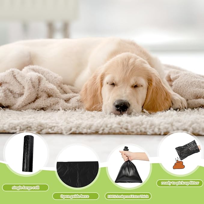 Sherr 6 Boxed Rolls 1200 Counts Dog Poop Bags Bulk Leak Proof Dog Doggy Poop Pet Waste Bags for Puppy Pets Outdoor Walking and Travel