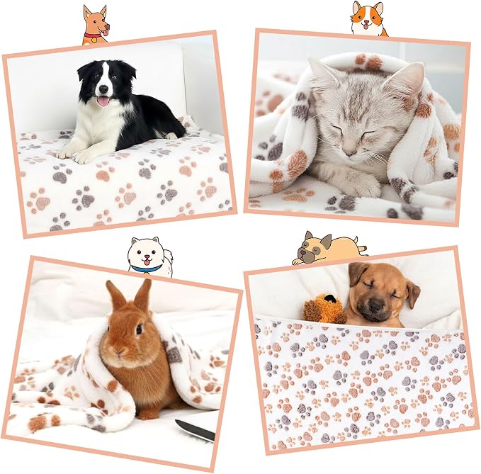 Dog Blankets for Medium Dogs, Cat, Premium Soft Dog Blankets for Small Dog Washable, Puppy Blanket Dogs Essentials for Puppies (1, White, 41" x 30")
