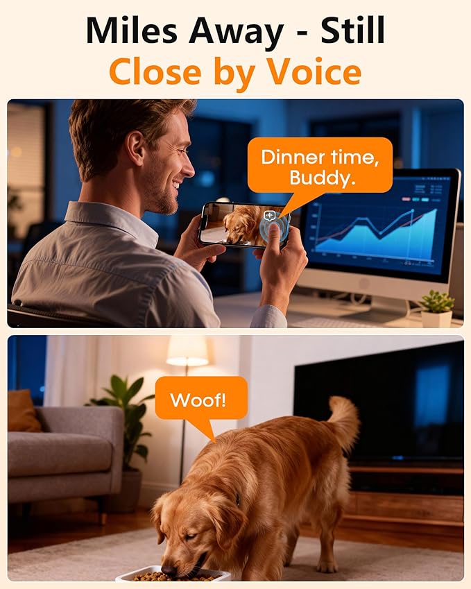 Large Breed Automatic Dog Feeder with 1080P HD Camera: 12L/50 Cups 20-Day Food Capacity for Busy Pet Owners - Anti-Clog Wide Outlet for Large Kibble
