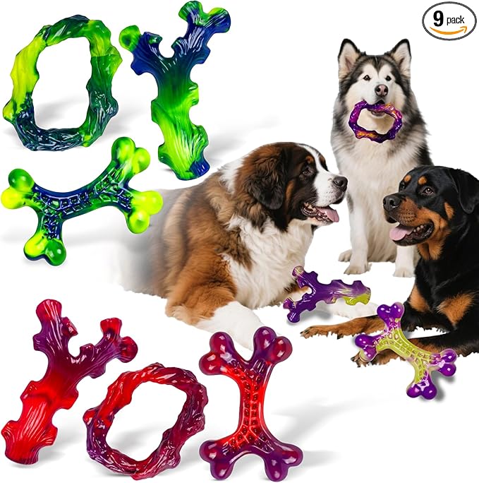 Frienhund 9-Pack Indestructible Dog Toys for Aggressive Chewers, Durable Chew Toys for Large Dogs, Dog Toy for Aggressive Chewer Large Breed, A Super Set for Happiness for All Dogs