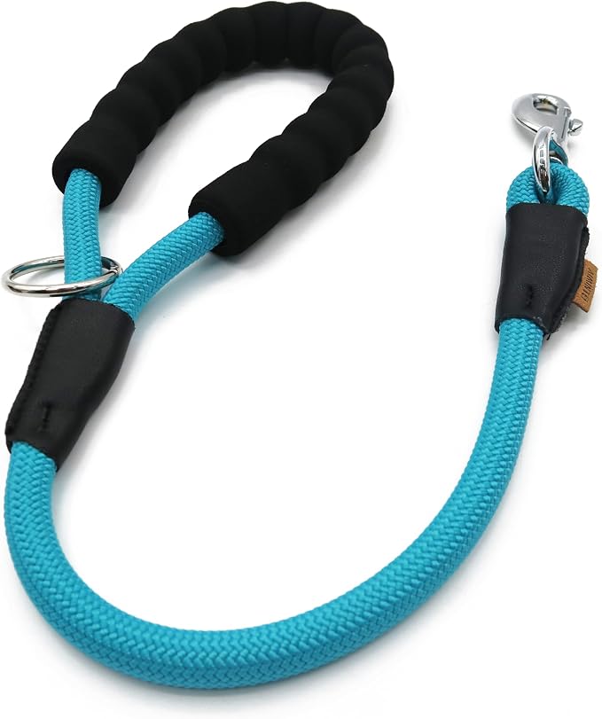 Dog Leash, Braided Rope Traction – Walking Training Lead for Medium/Large Dogs ((1/2") x 2FT, Light Blue)