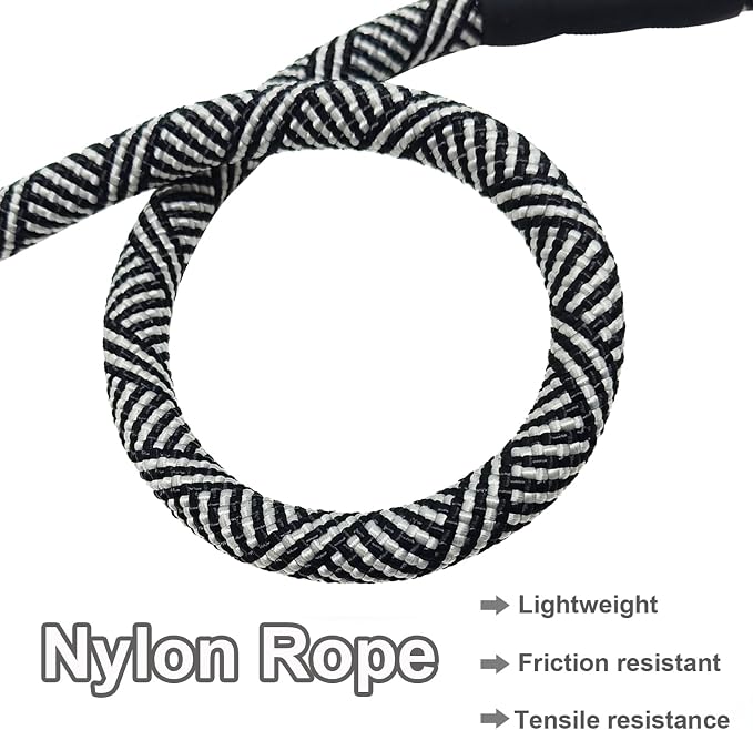 MayPaw Heavy Duty Rope Dog Leash, 3/4/6/7/8/10/12/15/20/30 FT Long Dog Lead Nylon Pet Leash, Soft Padded Handle Thick Lead Training Leashes for Large Medium Dogs (20ft * 1/2", Black)