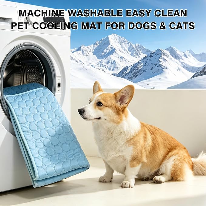 Mannice Pet Cooling Mat, 2X-Large, 27.5 x 39.0 in, Mesh, No Water or Electricity Needed, Safe, Portable, Foldable, Easy to Use, Designed for Large Dogs and Cats, 3 Years Warranty