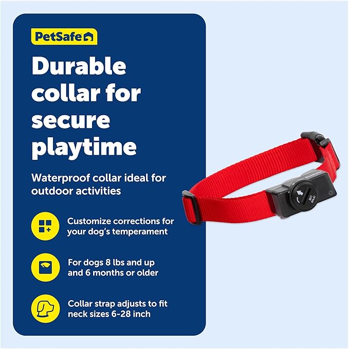 PetSafe Wireless Pet Fence Containment System Receiver Collar Only for Dogs and Cats Over 5 lb., Waterproof with Tone and Static Correction - from The Parent Company of Invisible Fence Brand