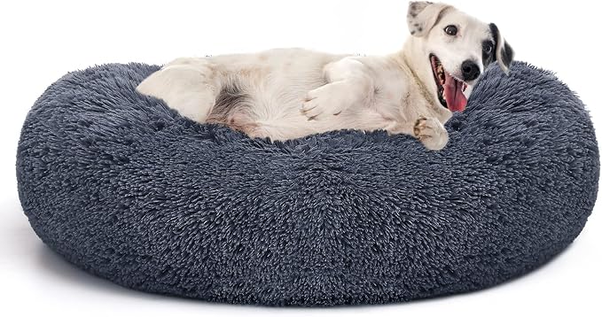 MIXJOY Orthopedic Dog Bed Comfortable Donut Cuddler Round Pet Beds Ultra Soft Washable Dog and Cat Cushion Bed (30'', Coffee)