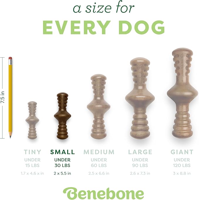 Benebone Zaggler Rolling Dog Chew Toy for Aggressive Chewers, Real Chicken, Made in USA, Small