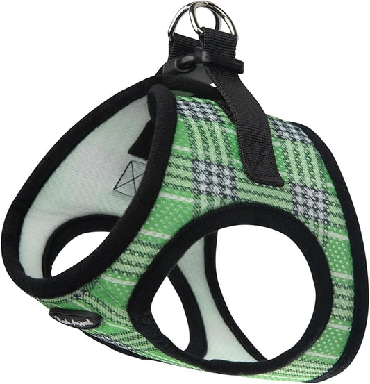 Bark Appeal Green Plaid Step-in Dog Harness for X-Large to 2X-Large Pets – Updated Sizing, Re-Measuring is Essential – Soft Vest Harness – Anti-Choke with Adjustable Strap & Heavy Duty Clip – XXL