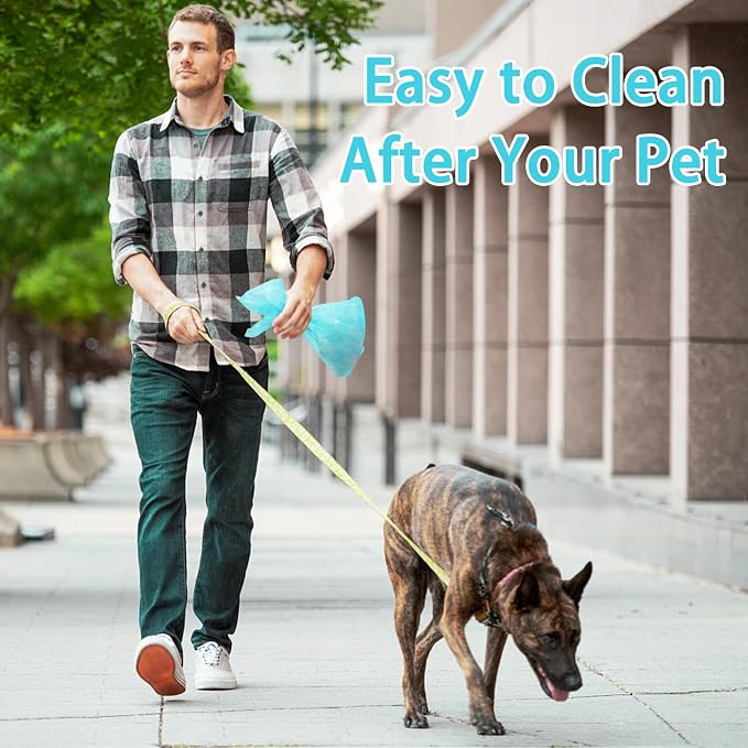Toplive Dog Poop Bags Rolls, Dogs Waste Bag for Dog Doggie, Thick & Leak-Proof Poop Bag Doggy for Outdoor Puppy Walking and Travel, 16 Rolls (240 Bags), Blue