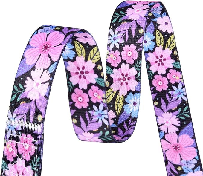 Mihqy Dog Collar and Leash Set with Bohemia Floral Tribal Geometric Patterns - Soft Ethnic Style Collar Adjustable for Small Medium Large Dogs(Pink Floral Set,XS)