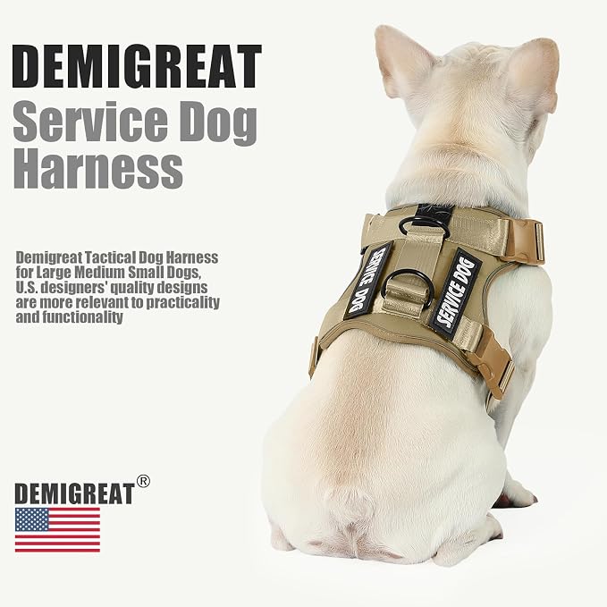 Service Dog Harness, Reflective Dog Vest Harness with 5 PCS Patches, Adjustable Soft Oxford Pet Harness, Inner Layer Mesh, Easy to Control for Small Medium Large Dogs