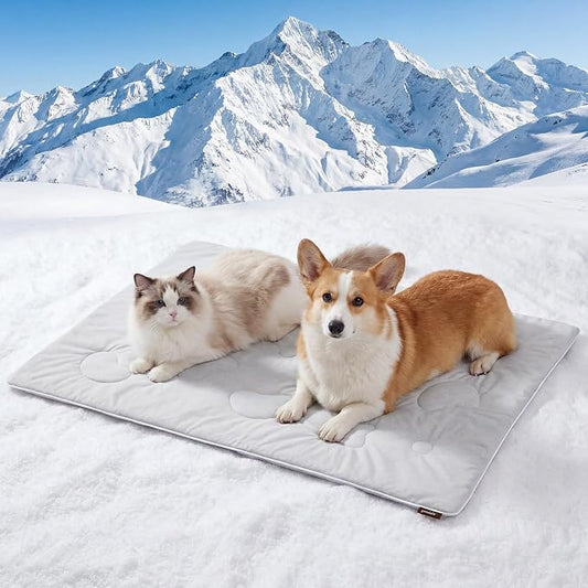 ZOMISIA Cooling Blanket for Medium Dogs - Washable Dog Cooling Mat for Hot Weather, Travel Soft Pet Summer Essentials, Grey, 30"x40"