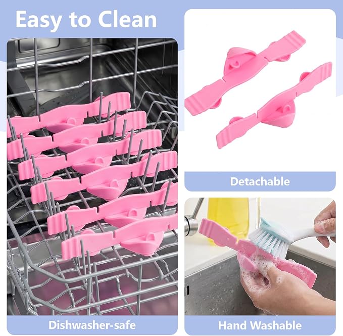 Silicone Dog Slow Feeder Bowl Insert with Suction Cups, Cuttable Food-Grade Lick Mat Divider Fits Stainless Steel Ceramic Glass Dog Bowls, Helps Slow Down Eating, Pink