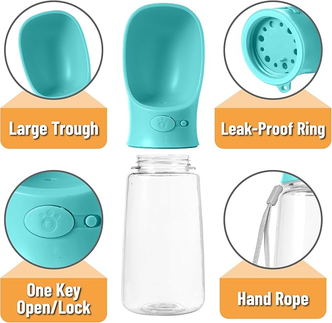 Mr. Pen- Portable Dog Water Bottle, 19 oz, Large, Leak Proof Puppy Water Dispenser with Drinking Feeder for Pets, Outdoor Walking, Hiking, Travel, Not Dishwasher Safe