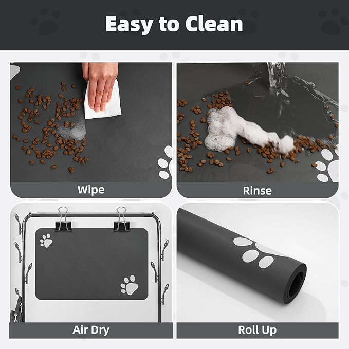 PADOOR Pet Feeding Mat-Absorbent Dog Mat for Food and Water Bowl-No Stains Easy Clean Dog Food Mat-Quick Dry Water Dispenser-Puppy Supplies Accessories