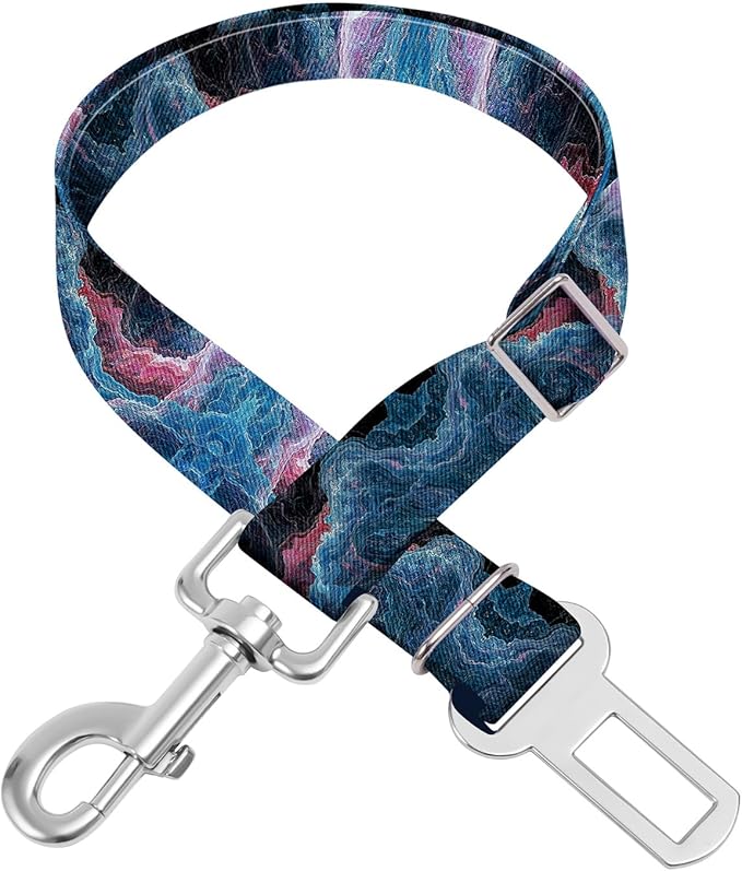 Adjustable pet cat and Dog car seat Belt，The Lanyard is Flexible and Adjustable from 20 to 33 inches (Black Lightning)