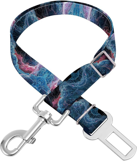Adjustable pet cat and Dog car seat Belt，The Lanyard is Flexible and Adjustable from 20 to 33 inches (Black Lightning)