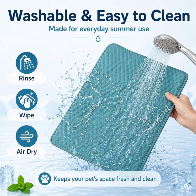 GOLOPET Newly Upgraded Large Dog Cooling Mat 34x23 in,Ice Breathable Fabric, Solid Silicone Honeycomb Heat Dissipation Structure, Long-Lasting Coolness Cooling Mat for Dogs(Q-Max>0.5)