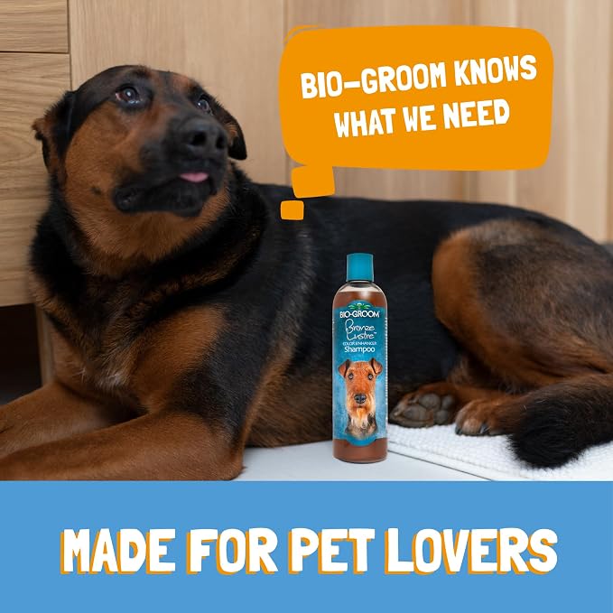 Bio-Groom Bronze Lustre Dog Shampoo - Color Enhancing Pet Shampoo, Dog Bathing Supplies, Puppy Wash, Dog Grooming Supplies, Cruelty-Free, Made in USA, Coat Brightener Shampoo - 1 Gallon