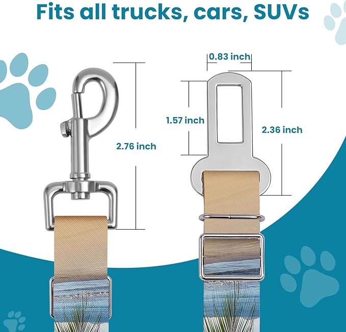 Adjustable pet cat and Dog car seat Belt，SUV, and The Lanyard is Flexible and Adjustable from 20 to 33 inches(Sandy Shore)
