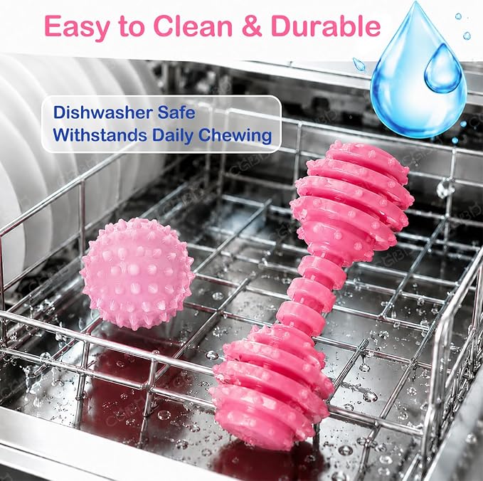 Puppy Toys, 6 Pack Dog Chew Toys for Puppy, Cute Pink Small Dog Toys, Puppy Teething Toys for Puppies, 2026 Upgraded Soft Durable Interactive Chew Toy for Small Dogs