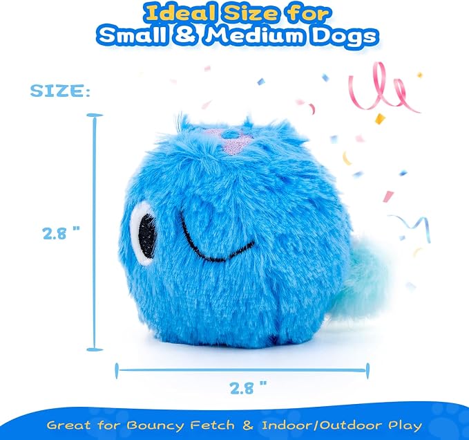 lilfrd Squeaky Dog Chew Toys, Spiky Bouncy Rubber Dog Toy Balls, Plush Toy for Small Medium Dogs, Teeth Cleaning