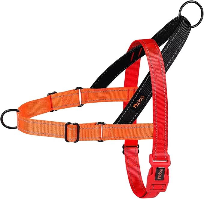 Didog No Pull Dog Harness with Soft Padded Handle, Quick Fit & Lightweight Adjustable Vest Harness, Easy for Training Walking for Small & Medium and Large Dogs(Red,L)