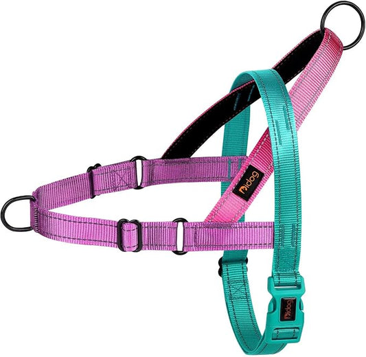 Didog No Pull Dog Harness with Soft Padded Handle, Quick Fit & Lightweight Adjustable Vest Harness, Easy for Training Walking for Small & Medium and Large Dogs(Dark Green,L)