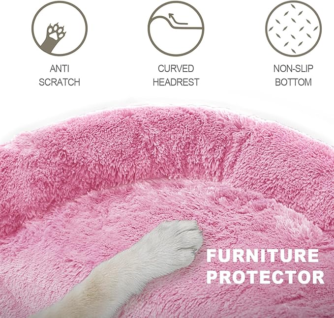 Luxurious Calming Dogs/Cats Bed Mats, Dog Pad Washable Removable Couch Cover, Plush Long Fur Mat for Pets, Waterproof Lining, Perfect for Small, Medium and Large Dogs and Cats (Pink, 59"x39")