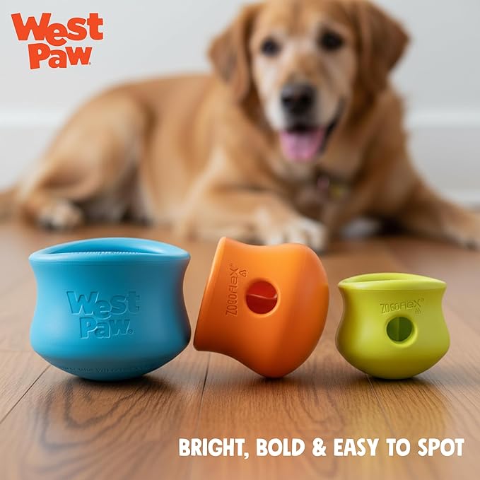 WEST PAW Zogoflex Toppl Interactive Treat Dispensing Puzzle Dog Toy for Mental Stimulation & Enrichment-Holds Kibble & Treats-Lickable, Freezable & Dishwasher Safe-Made in USA-XL-Granny Smith Green