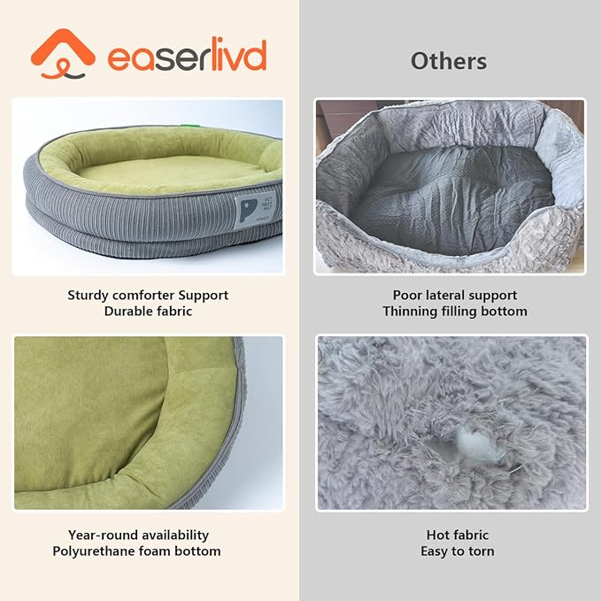 Washable Pet Cat Dog Bed Small Medium,Memory Foam Calming Pet Puppy Dog Crate Beds Cushion for Small Medium Dogs Indoor Cats Crate,Pet Dog Cat Crate Mat with Detachable Bottom and Bolster Cushion