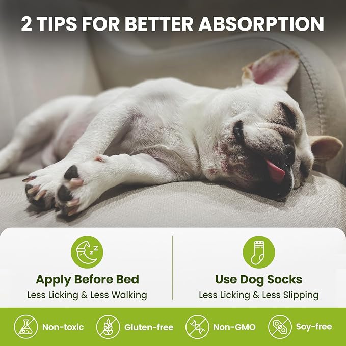 PawSono Lick-Safe Dog Paw & Nose Balm with Coconut Oil | All-Natural Moisturizer & Soother for Dry, Cracked Pads & Snout | Summer Hot Pavement & Sand Paw Wax, Nose Butter for Bulldogs (2.1 oz / 60 g)