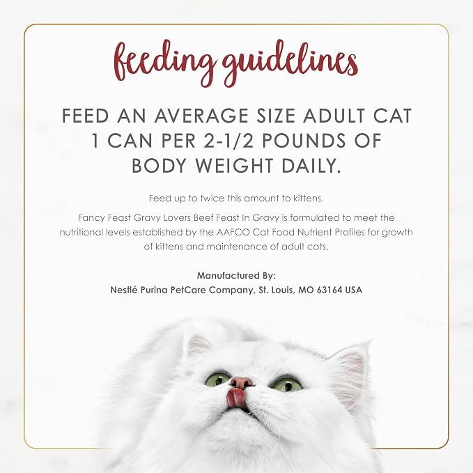 Purina Fancy Feast Gravy Lovers Beef Feast Grilled Gourmet Cat Food in Wet Cat Food Gravy - (Pack of 24) 3 oz. Cans