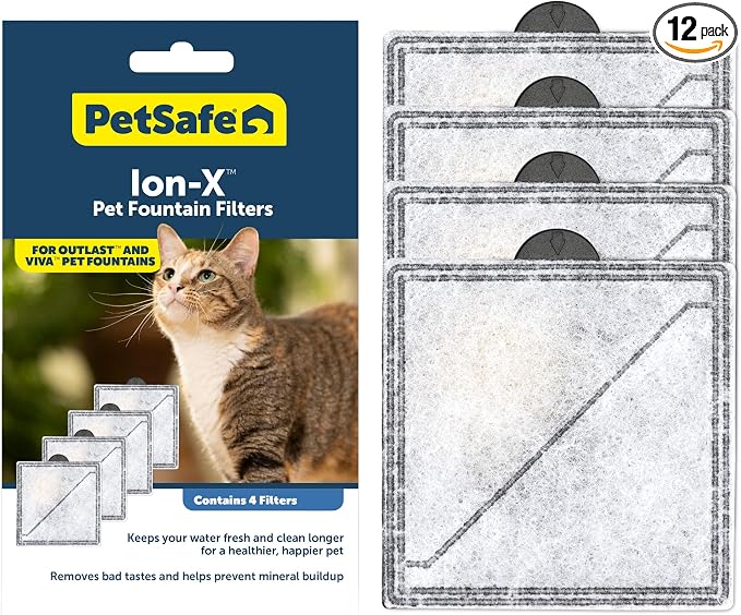 PetSafe Ion-X Pet Fountain Filters, 4 Count (Pack of 12)