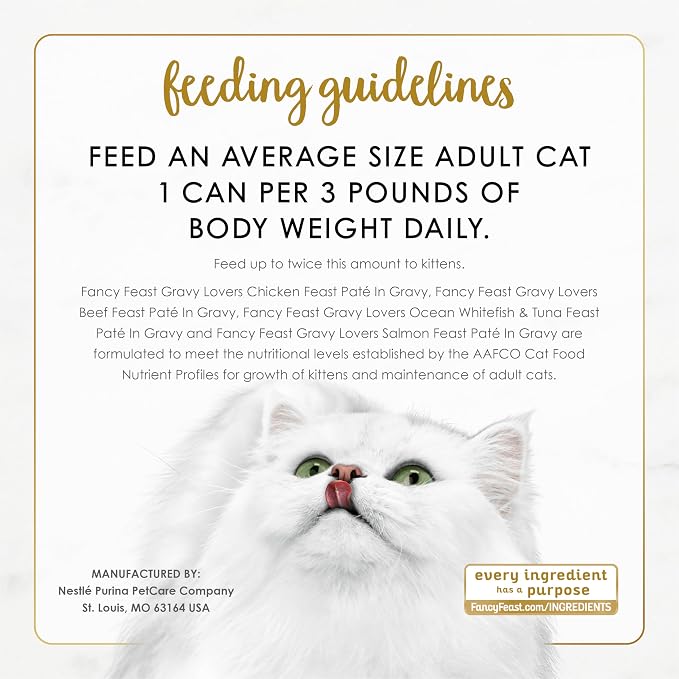 Fancy Feast Purina Gravy Lovers Variety Pack Feast Pate in Wet Cat Food Gravy - 4.5 lb. Boxes, 1 Count (Pack of 48)