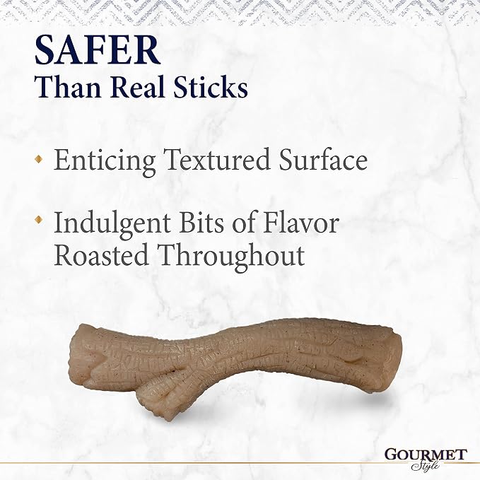 Nylabone Gourmet Style Stick Strong Chew Toy for Dogs, Peanut Butter Flavor, Medium - Up to 35 lbs, 1 Count