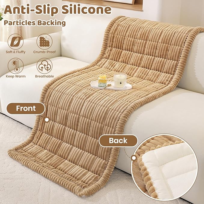 Royhom Couch Cover for Dogs Washable, Soft Thick Pet Couch Covers for Sofa, Pawcart Couch Protector Pet Friendly, Furniture Covers Dog Mat for Couches and Sofas (Khaki, 35.4 x 47.2 Inch)