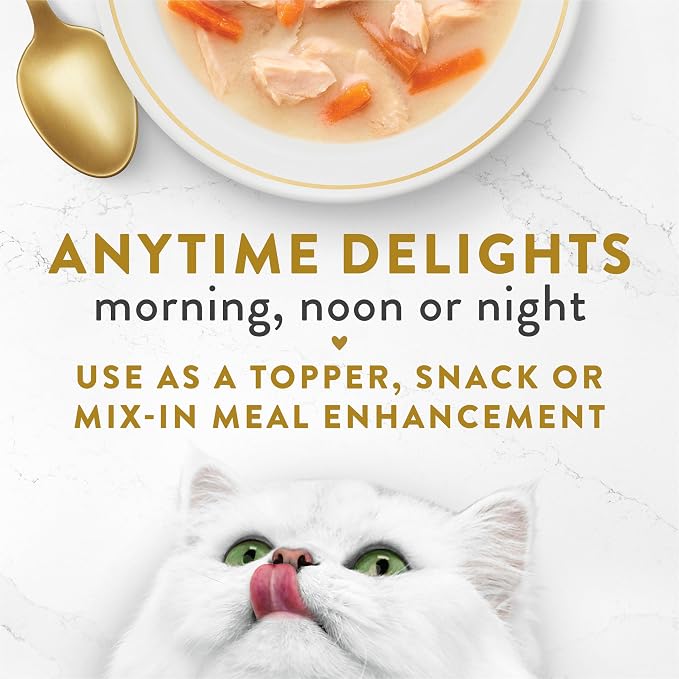 Fancy Feast Purina Creamy Broth with Wild Salmon and Whitefish, Gourmet Lickable Cat Food Topper, 1.4 oz. Pouches (Pack of 32)