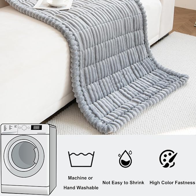 Mivnue Pet Couch Cover, Couch Covers for Dogs, Washable Dog Sofa Covers Couch Protector, Fuzzy Non Slip Couch Slipcover Pet Friendly (Light Grey, 27.6" x 82.7")