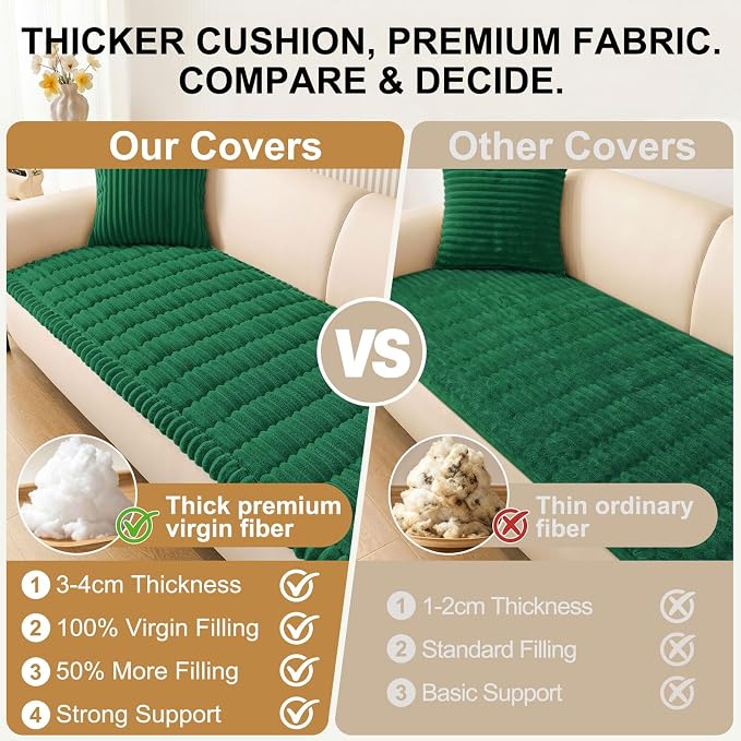 Smiry Couch Cover for Dogs, Non Slip Washable Sofa Protector for Pets, Soft Furniture Cover for Pet, Stylish Sofa Covers, Cozy Protect Against Fur, Dirt & Everyday Messes (Turquoise, 27.6" x 27.6")