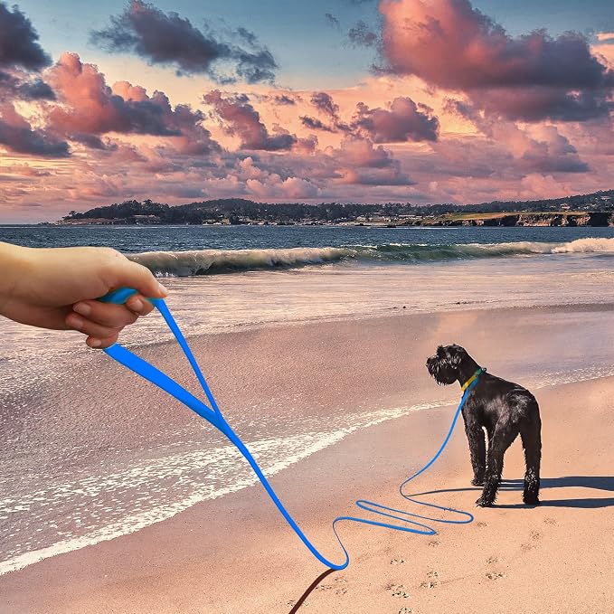 Wolfone 20ft Blue Long Leash - Waterproof Training Dog Leash for Recall, Swimming, Camping, Beach, Hunting, Walking