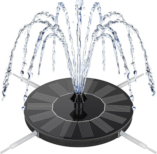 Mademax Solar Bird Bath Fountains, Upgrade 1.4W Solar Fountain Pump with 8 Nozzles & 4 Brackets, Free Standing Floating Solar Powered Water Fountain Pump for Bird Bath, Garden, Pond, Pool, Outdoor