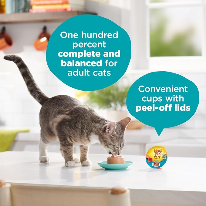 Meow Mix Paté in Gravy Wet Cat Food with Real Tuna & Salmon, 2.75 Ounce (Pack of 12)