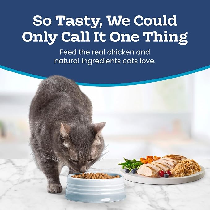 Blue Buffalo Tastefuls Chicken & Brown Rice Recipe Sensitive Stomach Adult Dry Cat Food, Real Chicken First, Deliciously Healthy Natural Cat Food, Natural Ingredients, Supports Digestion, 15-lb Bag