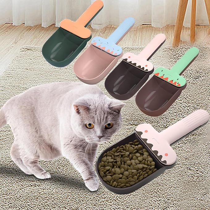 3X Cat, Pet, Food Feeder with Fashionable Food Handle, Multi Use Cat Measuring Cats and Small Dogs