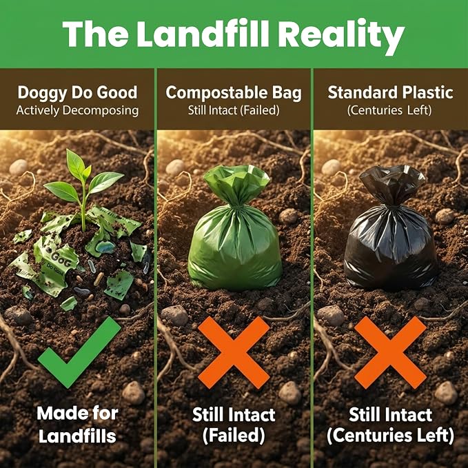 Doggy Do Good - 60 Count, Heavy Duty Poop Bags for Dogs - Standard Size - Dog Waste Bags Made with 50% Recycled Plastic + 15% Biobased Material - Landfill-Friendly, Unscented, Leak-Proof