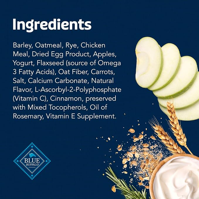 Blue Buffalo Health Bars Apples & Yogurt Crunchy Dog Biscuits, Oven-Baked with Real Apples & Natural Ingredients, Healthy Dog Treats with No Artificial Flavors or Preservatives, Jumbo Box 3.5 lbs.