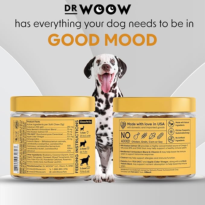 Dog Allergy & Itch Relief Supplements Soft Chews (90 CT) – Seasonal Allergy Support + Hot Spot & Skin Comfort – Omega 3 Salmon Oil + YEA-SACC – Made in USA