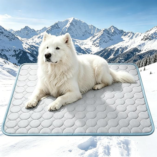 Cooling Mat for Dogs, 24"x20", Breathable Dog Cooling Mat with Q-Max>0.4 Chill Fiber, Washable Portable Dog Crate Pad for Indoor & Outdoor Summer Use, Grey